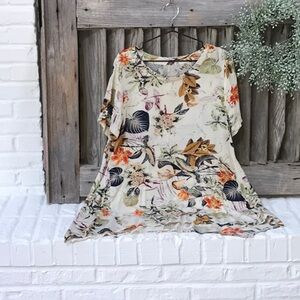 SHEIN Tunic style top with vine print